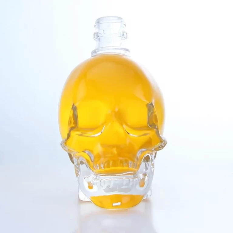 167- 375ml 750ml super crystal skull empty glass bottle