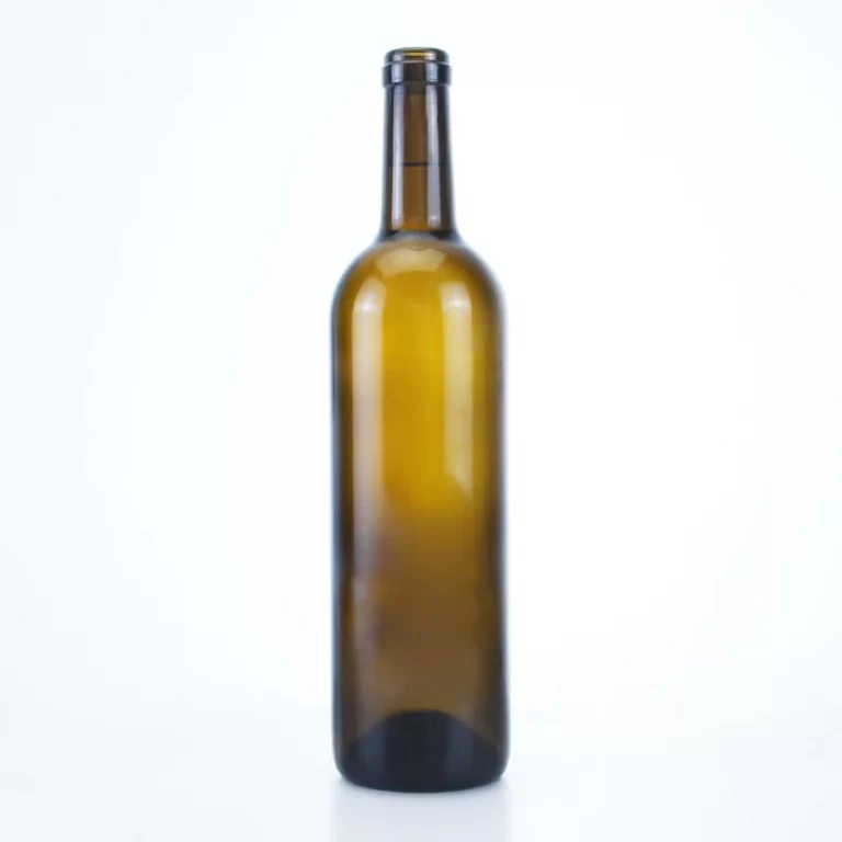 261-750ml amber color glass bordeaux bottle with cork for wine