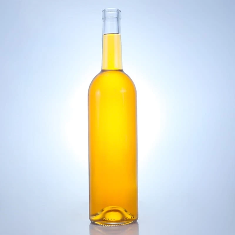 347-750ml clear glass wine bottle with long neck