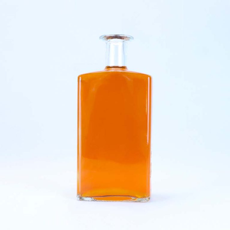 520-750ml clear square tall spirits glass bottle with stopper