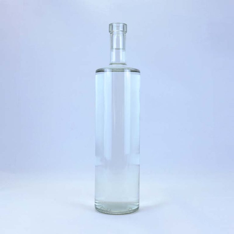 1000ml Clear cylindrical vodka glass bottle