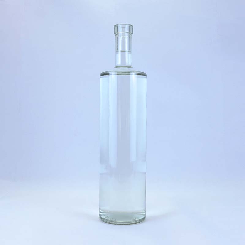 1000ml Clear cylindrical vodka glass bottle